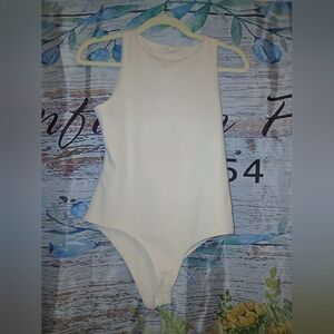 Elegant Cream Sleeveless Bodysuit